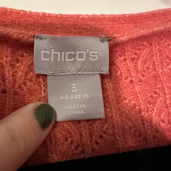 Chico’s v-neck sweater pink size 3 US XL - Picture 3 of 4